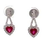 K18 ルビー ダイヤ ピアス 1.00ct