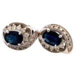 Pt･Pm850 サファイア ダイヤ イヤリング 0.97・0.81ct