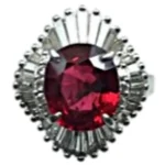 Pt/Pm900 レッドスピネル（尖晶石） ダイヤ リング 3.24ct 11g