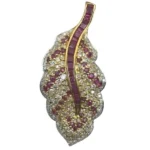 K18 ルビー ダイヤ ブローチ 3.63ct