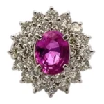 Pt・Pm900 ピンクサファイア ダイヤ 1.58ct