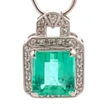 Pt･Pm900 エメラルド ダイヤ ネックレス/ペンダントトップ 3.81ct
