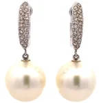 K18 真珠・パール ダイヤ ピアス 13.5g