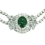 Pt850/Pt900 翡翠（ヒスイ）ダイヤ ネックレス/ペンダントトップ 2.63ct 44.5g