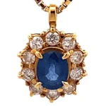 K18 サファイア ダイヤ ネックレス/ペンダントトップ 0.75ct