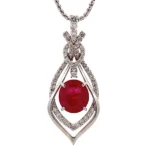 K18WG ルビー ダイヤ ネックレス/ペンダントトップ 4.029ct