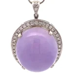 Pt･Pm900 ラベンダー 翡翠（ヒスイ） ダイヤ ネックレス/ペンダントトップ 57.91ct 20.8g