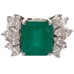 Pt･Pm900 エメラルド ダイヤ リング 3.59ct