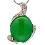 Pt/Pm900 翡翠（ヒスイ）ダイヤ ネックレス/ペンダントトップ 10.12ct 7.7g