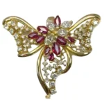 K18 ルビー ダイヤ ブローチ 3.00ct
