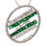 Pt･Pm900 エメラルド ダイヤ ブローチ 1.17ct