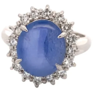 Pt･Pm850 スターサファイア ダイヤモンド 5.67ct 0.74ct