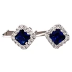 K14WG サファイア ダイヤ イヤリング 1.16ct