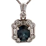 Pt850/Pt900 アレキサンドライト ダイヤ ネックレス/ペンダントトップ 1.02ct 4.8g