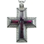 K18WG ガーネット ダイヤ ネックレス/ペンダントトップ 3.6ct