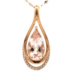 K18 モルガナイト ダイヤ ネックレス/ペンダントトップ 3.8ct