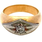 Pt850/K18 ダイヤモンド リング 0.2ct