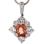 Pt/Pm900 パパラチアサファイア ダイヤ ネックレス/ペンダントトップ1.059ct