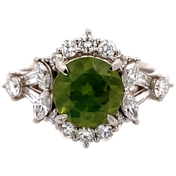 Pt/Pm900 デマントイドガーネット ダイヤ 指輪 2.38ct