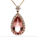 K18 モルガナイト ダイヤ ネックレス/ペンダントトップ 5.51ct