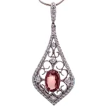 Pt/Pm900 パパラチアサファイア ダイヤ ネックレス/ペンダントトップ 2.12ct