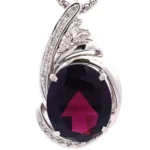 K18WG ガーネット ダイヤ ネックレス/ペンダントトップ 12.06ct