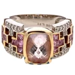K18 モルガナイト 多色石 リング 1.73ct