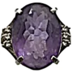 Pt･Pm900 アメジスト ダイヤ リング 9.09ct 7.5g