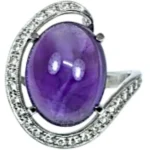 Pt･Pm900 アメジスト ダイヤ リング 7.48ct 7.7g