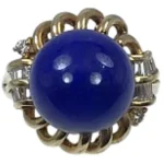 K18 ラピスラズリ ダイヤ リング 0.31ct