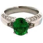 Pt/Pm900 ツァボライトガーネット ダイヤ 指輪 3.07ct