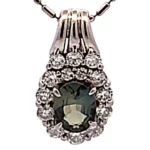 Pt850/Pt900 アレキサンドライト ダイヤ ネックレス/ペンダントトップ 0.58ct 4.8g