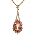 K18 モルガナイト 多色石 ネックレス/ペンダントトップ 4.47ct