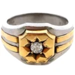 Pt900/K18 ダイヤモンド リング 0.2ct