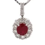 Pt850/Pt900 ルビー ダイヤモンド ネックレス 1.07ct