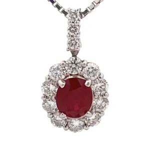 Pt850/Pt900 ルビー ダイヤモンド ネックレス 1.07ct