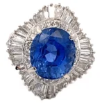 Pt･Pm900 スリランカ産サファイア リング 6.23ct