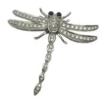 K18 サファイア・ダイヤ ブローチ 0.15ct