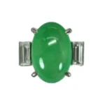 Pt･Pm900 翡翠・ダイヤ リング 6.6 ct