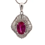 Pt･Pm900 ビルマ産パープルレッドルビー ダイヤモンド ペンダントトップ 5.045ct
