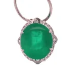Pt･Pm900 コロンビア産エメラルド・ダイヤモンド ペンダントトップ 55.82ct