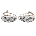 K18WG アレキサンドライト・ダイヤモンド ピアス 0.38・0.38ct