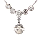 Pt850/Pt900 ダイヤモンド ネックレス 2.011ct 0.54ct 0.44ct