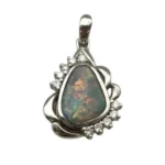 Pt900 ブラックオパール・ダイヤモンド ネックレス 4.922ct