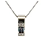 Pt850/Pt900 アレキサンドライト・ダイヤモンド ペンダントトップ 0.43・0.16ct