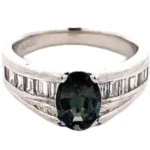Pt･Pm900 ブラジル産アレキサンドライト・ダイヤモンド リング 1.31ct