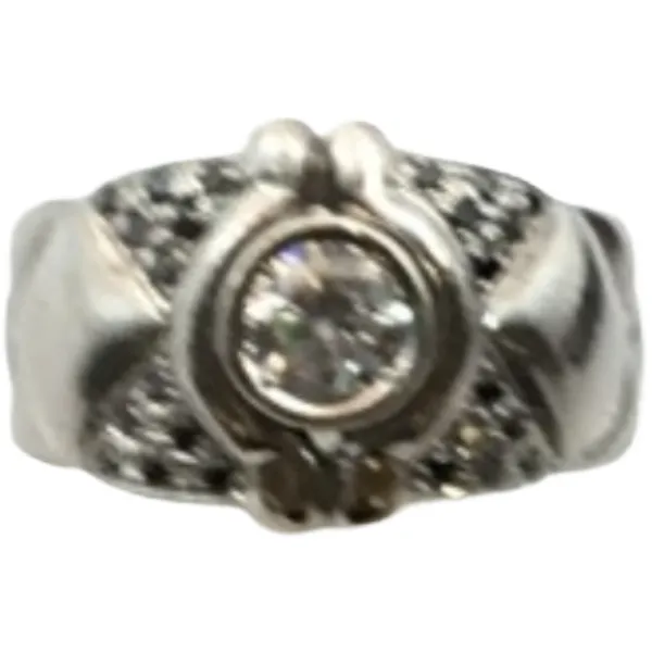 K18WG ダイヤモンド・ブラックダイヤモンド リング 0.698 ct 0.2 ct