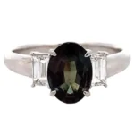 Pt･Pm900 ブラジル産アレキサンドライト・ダイヤリング 1.74ct