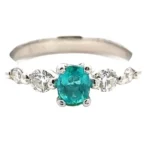 Pt･Pm900 ブラジル産パライバトルマリン・ダイヤ リング 0.116ct