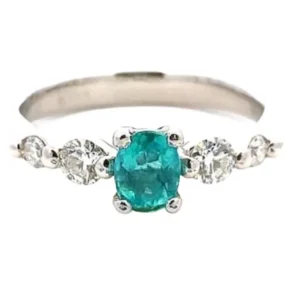 Pt･Pm900 ブラジル産パライバトルマリン・ダイヤ 0.116ct